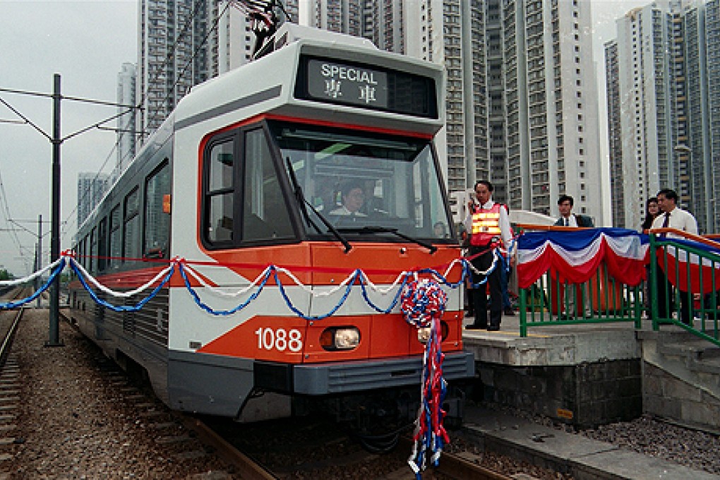 A Light Rail Transit train of the type involved in the accident in Tin Shui Wai on Monday. Photo: SCMP Pictures