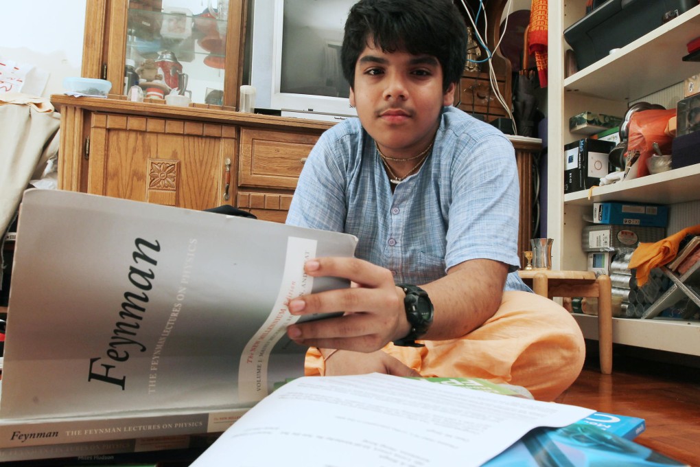 Arjun Singh is schooled at his home in Kowloon City because the Education Bureau can't find a suitable place for him. Photo: Edward Wong