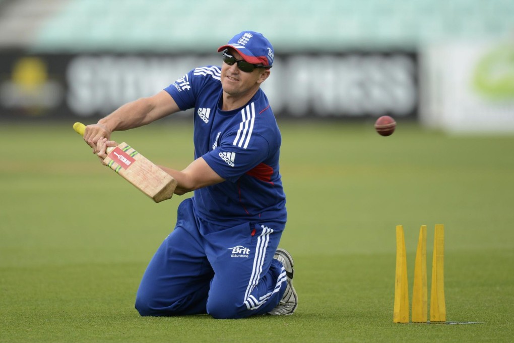 England coach Andy Flower bats during training. Photo: Reuters