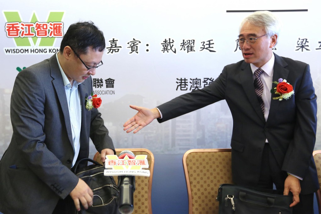 Benny Tai (left) and Robert Chow at the forum. Photo: Sam Tsang
