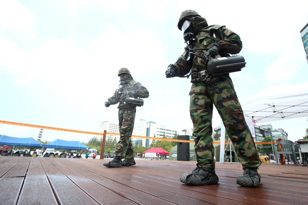 South Korean soldier participates in the South Korean and US military forces joint 'Ulchi Freedom Guardian (UFG)' exercises in Gyeonggi-do in South Korea. Photo: EPA