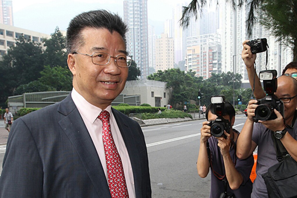 Former CPPCC member and chief executive supporter Lew Mon-hung arrives at Eastern Court in Sai Wan Ho on Wednesday. Photo: Edward Wong