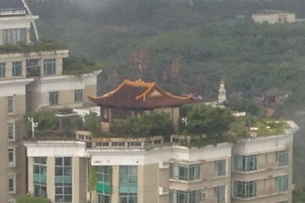 A view of the temple from the air. Photo: Screenshot via Shenzhen News
