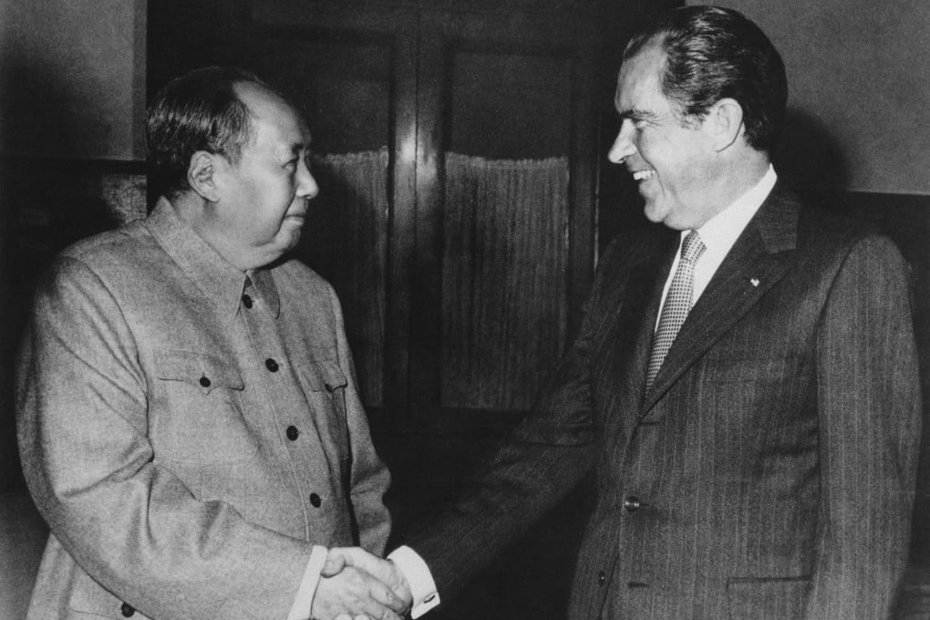 Mao Zedong and Richard Nixon at their landmark meeting in 1972. Photo: AP