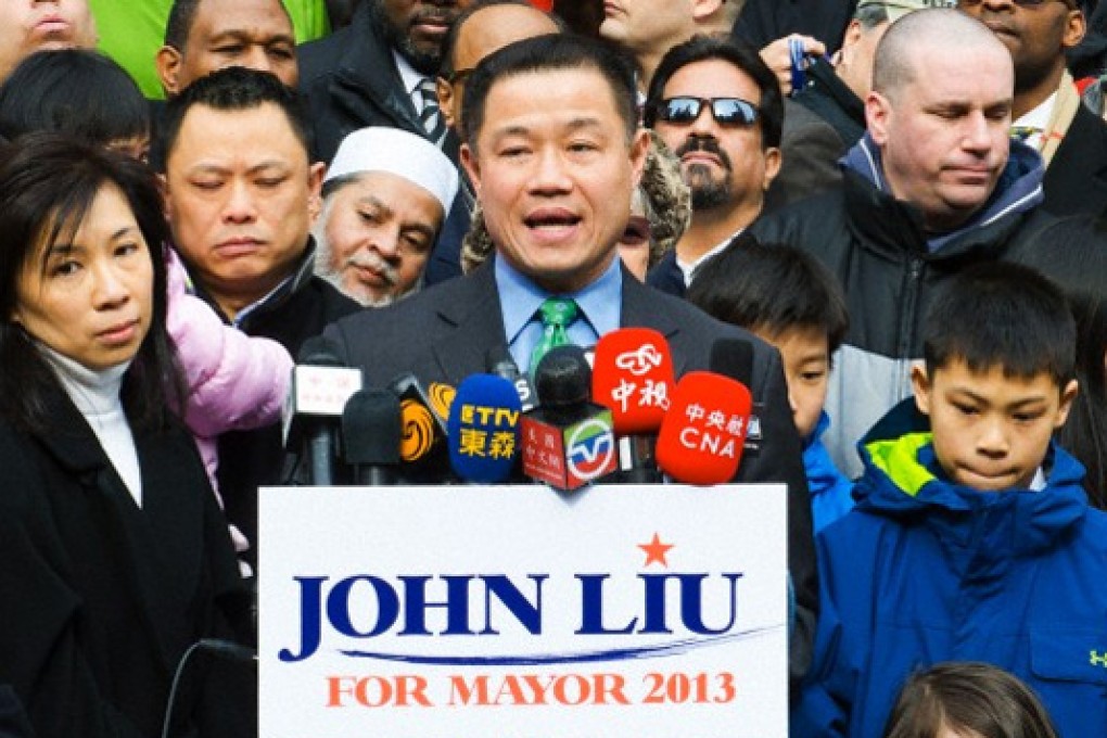 John Liu, with wife Jenny (left) and son Joey (right), announces his candidacy for the office of New York mayor in March. Photos: Rong Xiaoqing; Corbis; McClatchy-Tribune