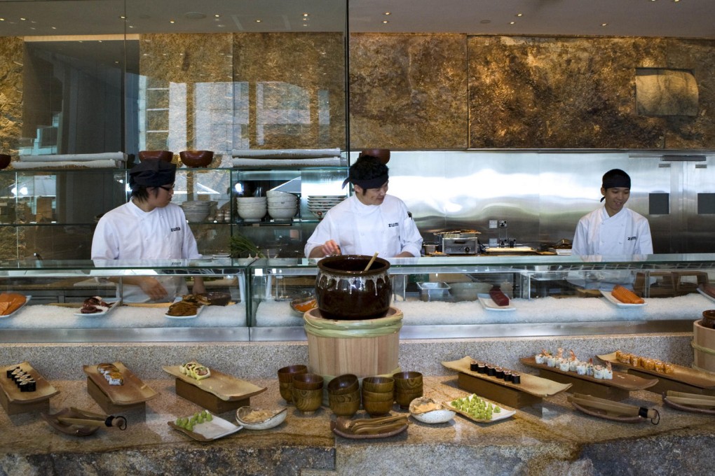 Sushi counter at Zuma's Sunday brunch