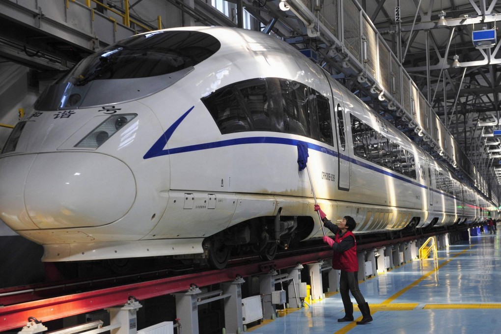 A Harmony bullet train undergoes testing in Shenyang. Photo: Reuters