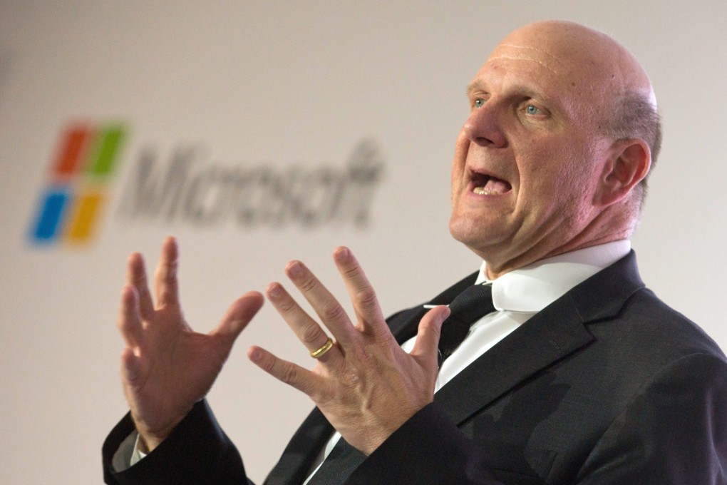 Microsoft chief executive Steve Ballmer announced his grand design just weeks before last Friday’s surprise announcement that he would retire within a year. Photo: EPA