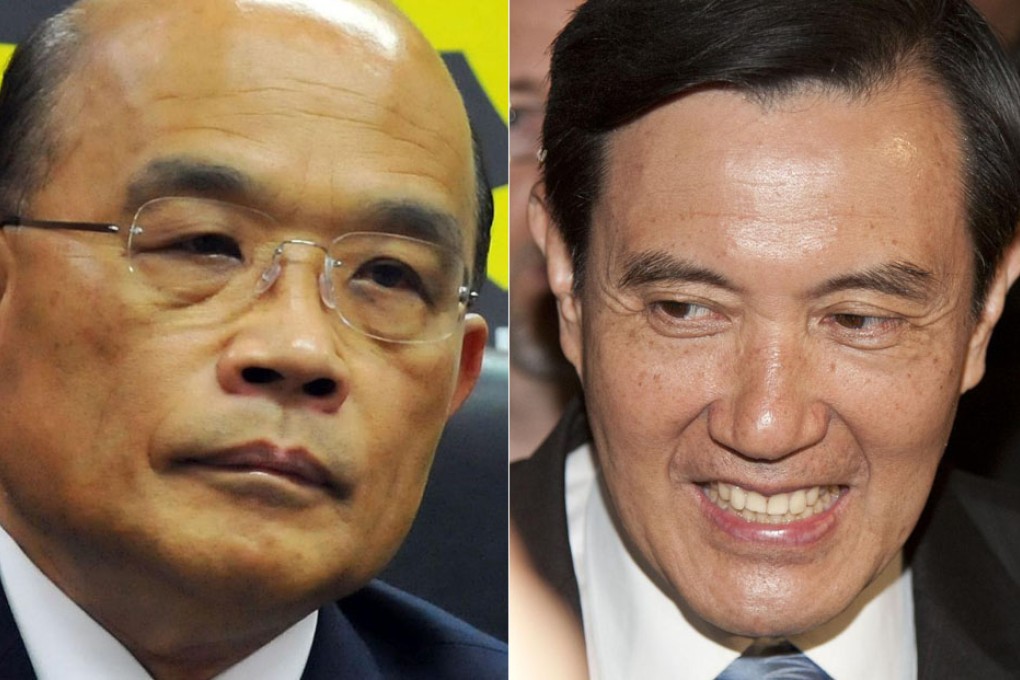 DPP chief Su Tseng-chang and Ma Ying-jeou. Photos: AFP