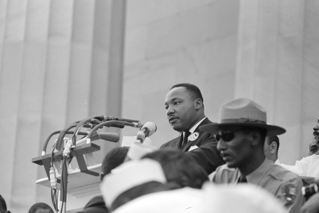 Martin Luther King delivers his speech from the steps of the Lincoln Memorial during the 1963 march on Washington. Photo: Reuters