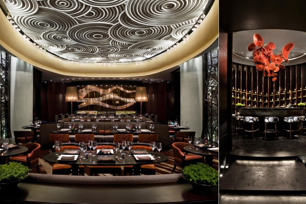The I by Inagiku Japanese restaurant at the W Hotel in Guangzhou, which top architect Andre Fu describes as "a dreamscape of the mythical Kabuki memoire". Photos: AFSO
