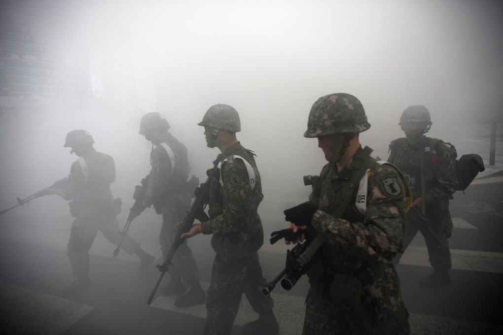 South Korean soldiers on an anti-terror exercise. Photo: Reuters