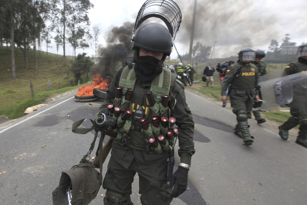 Colombian troops after clashes with ELN rebels in La Calera, near Bogota. Colombia's government says it is ready to negotiate with the rebels. Photo: AFP