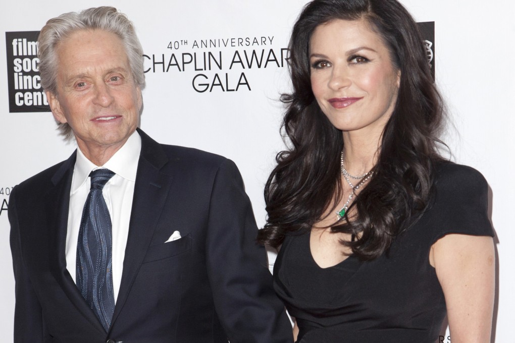 Michael Douglas and Catherine Zeta-Jones attend the 40th Anniversary Chaplin Award Gala at Lincoln Center in New York in this file photo taken on April 22, 2013. Photo: Reuters