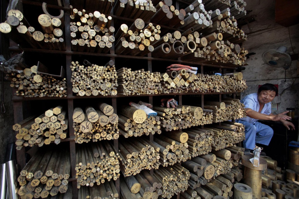 Copper prices have been sliding, with the London Metal Exchange spot price dropping 11 per cent this year. Photo: Bloomberg