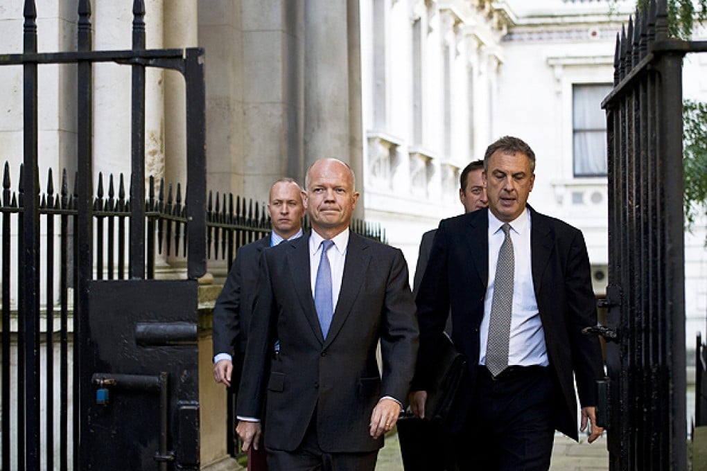 Britain's Foreign Secretary William Hague arrives for a National Security Council meeting at Downing Street in London. Photo: EPA
