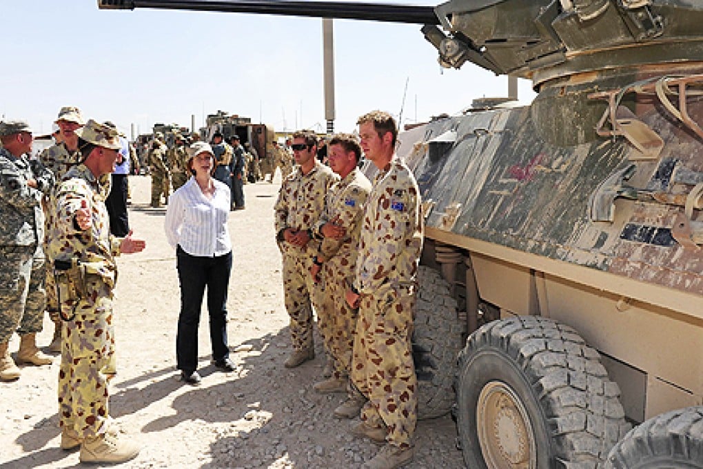 Prime Minister Julia Gillard visits troops in Uruzgan province in 2010. Photo: Reuters