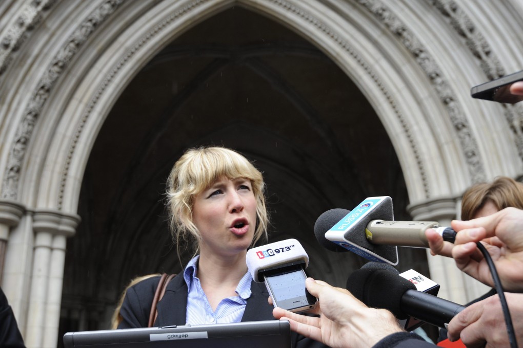Gwendolen Morgan, the lawyer of David Miranda, speaks to journalists outside the Royal Courts of Justice, in London. Photo: EPA