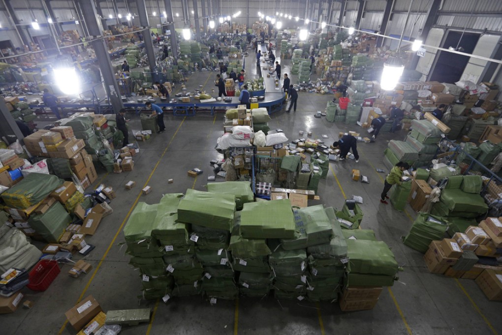 China is promoting online shopping and local delivery centres "on every street corner". Photo: Reuters