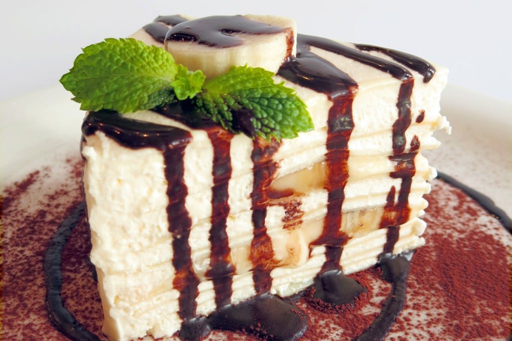 GREYHOUND’S CHOCOLATE BANANA CRÊPE CAKE