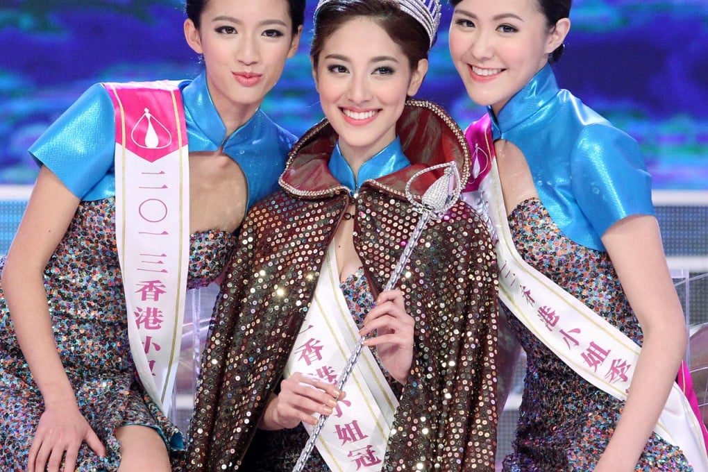 From left to right, first runner-up Sisley Choi, champion Grace Chan and second runner-up Moon Lau. Photo: SCMP