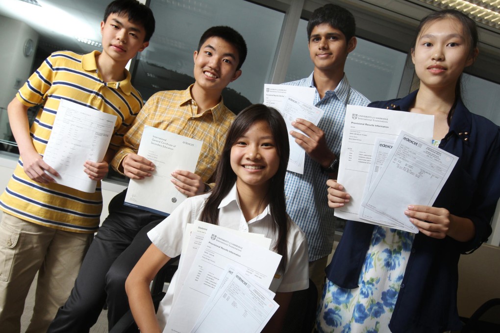 These English Schools Foundation students earned A* grades in every subject they sat in the General Certificate of Secondary Education exams. They are (clockwise from left) Justin Cheng, Mingyu Yang, Daniel Monteiro, Narumi Wong and Michelle Shen. But there's still room to be disillusioned with life in Hong Kong, according to Justin. Photo: K.Y. Cheng