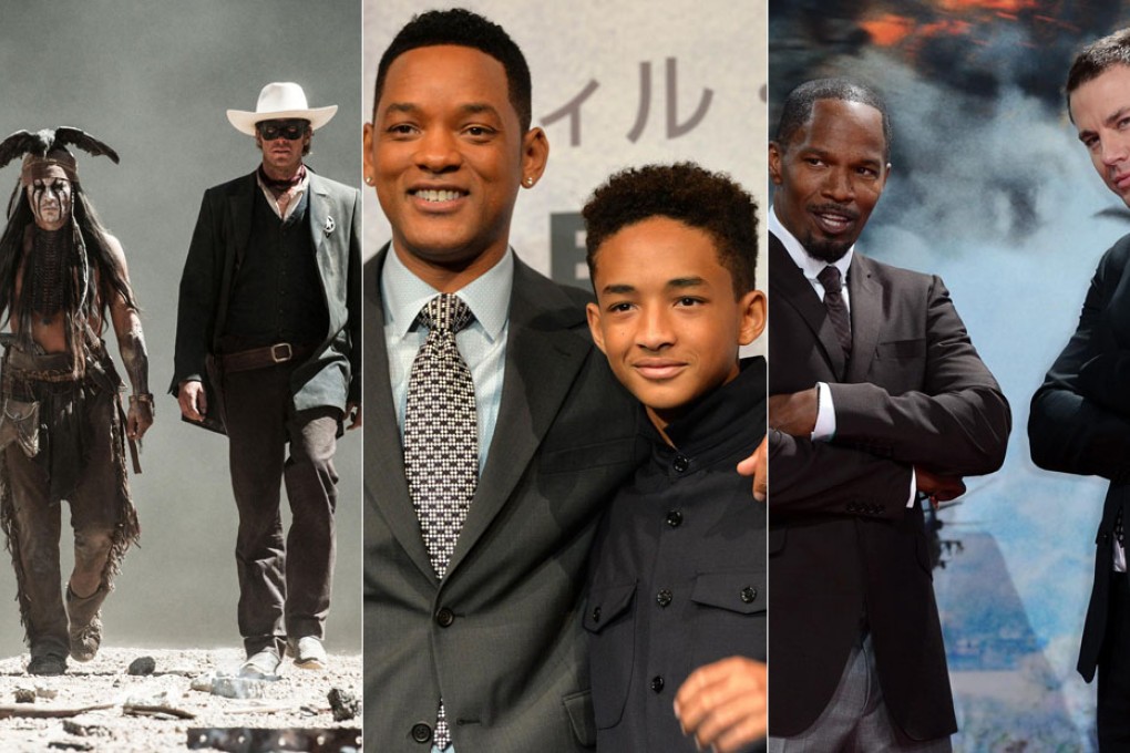 The summer's high profile flops included The Lone Ranger (left), After Earth (centre) and White House Down (right). Photos: AP, AFP, EPA