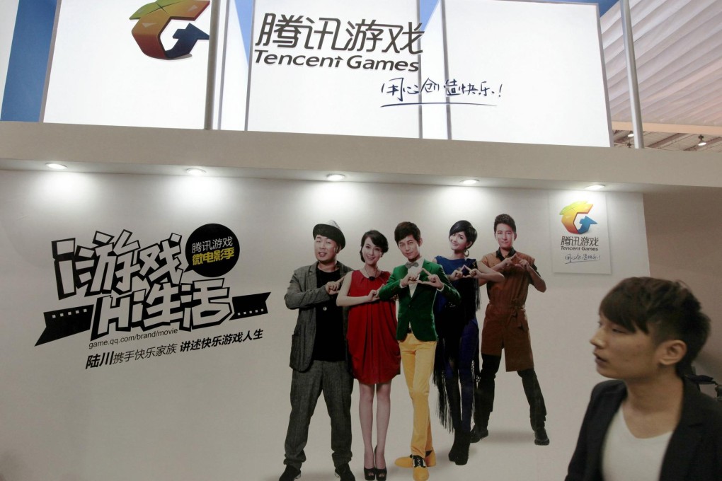 A Tencent Games booth at an IT expo in Beijing. The company expects most of the revenue from WeChat to come from its users playing mobile games. Photo: Reuters