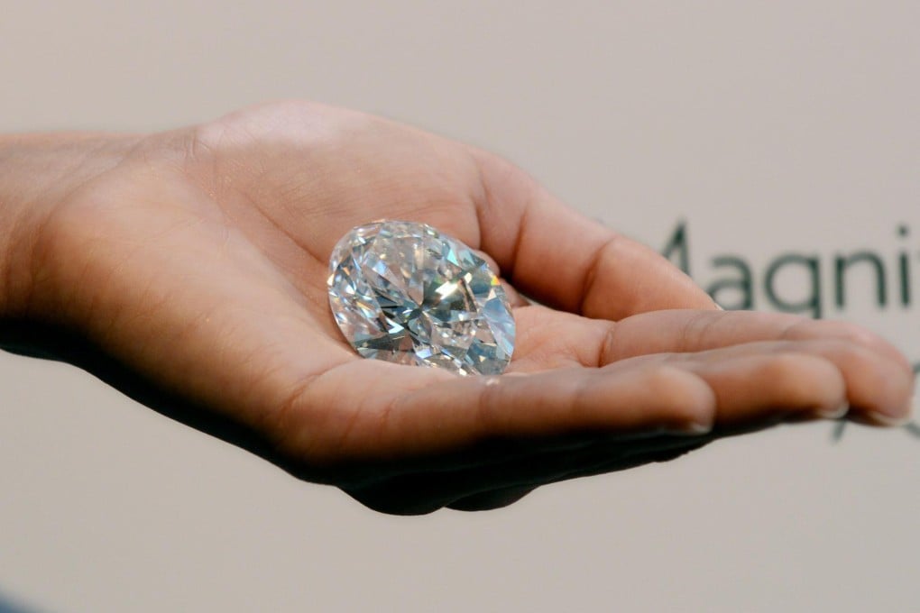 This 118-carat stone from Africa, dubbed the world's greatest white diamond, will go under Sotheby's hammer here on October 7. Photo: EPA