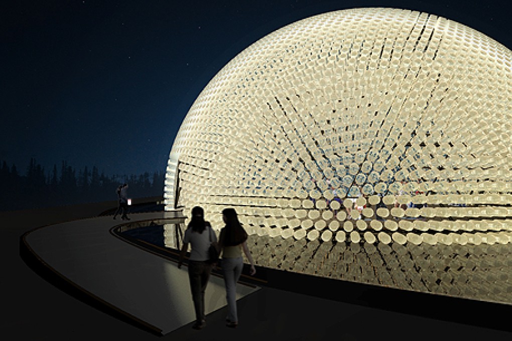 Artist's rendition of the exterior of the three-storey high lantern the Tourism Board is building for moon-gazing during this year’s Mid-Autumn Festival. Photo: SCMP Pictures