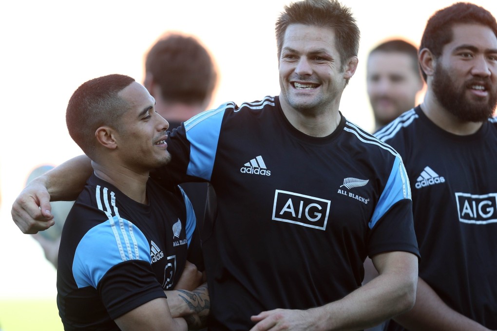 New Zealand All Black's halfback Aaron Smith (L) and captain Richie McCaw. Photo: AFP
