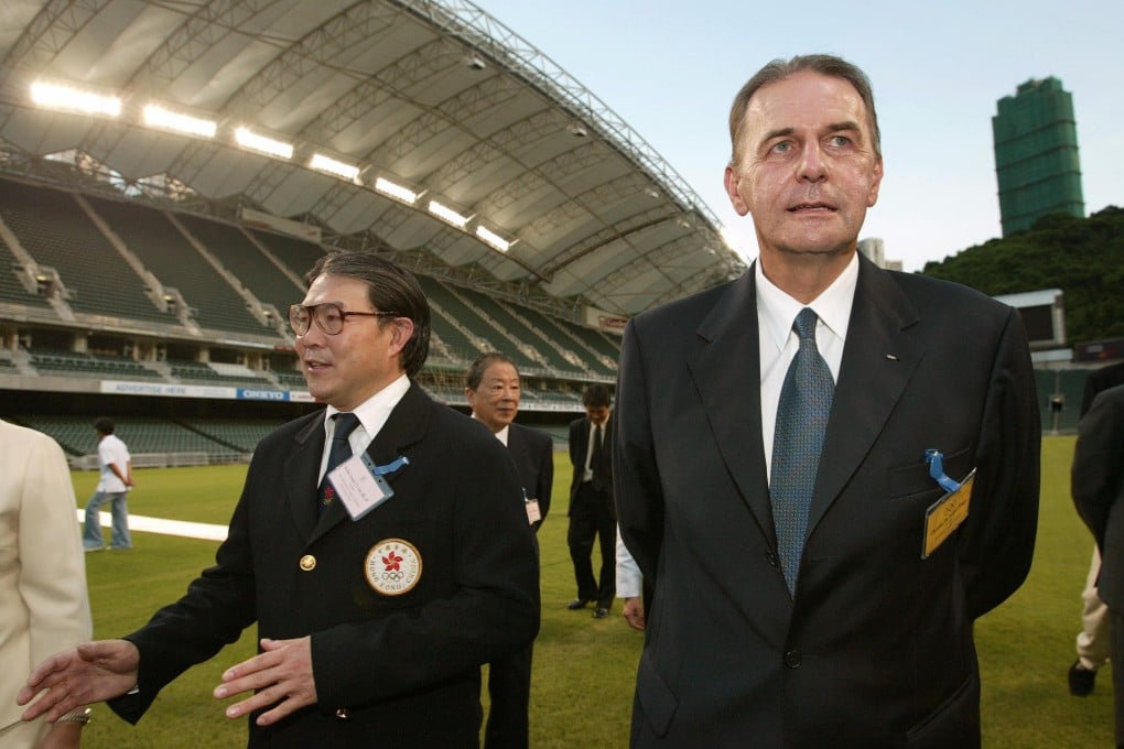 Jacques Rogge is shown around Hong Kong Stadium by local sports supremo Timothy Fok Tsun-ting in 2003. The East Asian Games were held here in 2009. Photo: Dickson Lee