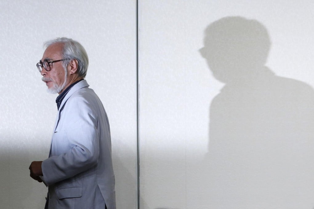 Miyazaki leaves after yesterday's news conference. Photo: Reuters