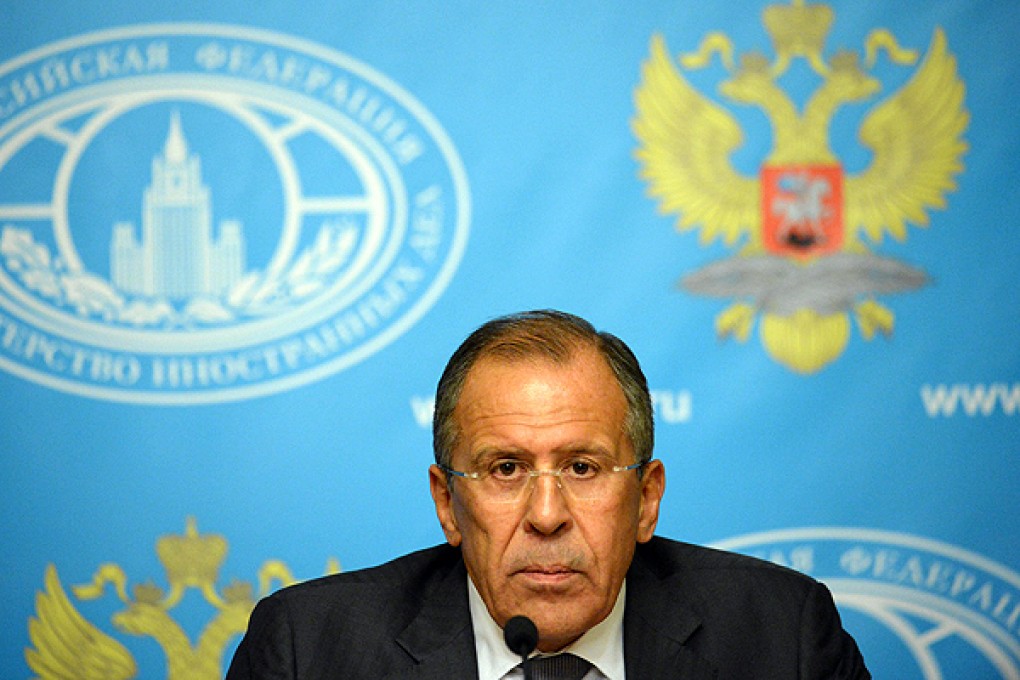 Russian Foreign Minister Sergei Lavrov on Monday called on the Syrian regime to hand over its chemical weapons to avoid military action. Photo: AFP
