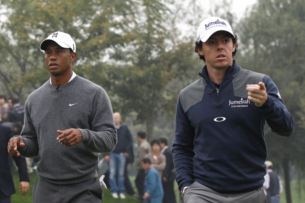 Tiger Woods and Rory McIlroy staged their first China duel in Zhengzhou last year, with McIlroy winning. Photo: AP