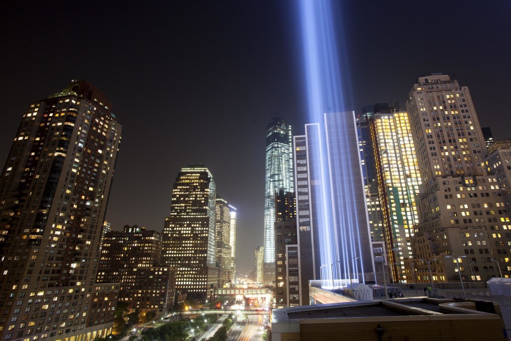 The Tribute in Light rises above lower Manhattan, during a test, Tuesday, Sept. 10, 2013 in New York. Photo: AP