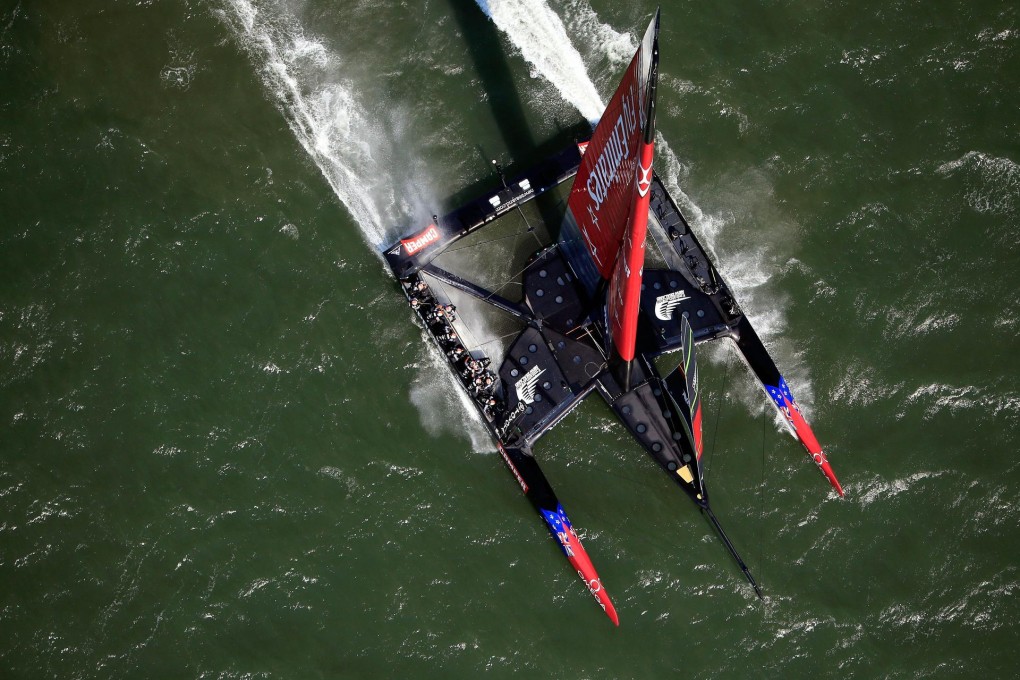 Emirates Team New Zealand romp to victory in race five of the America's Cup finals. Photo: AFP
