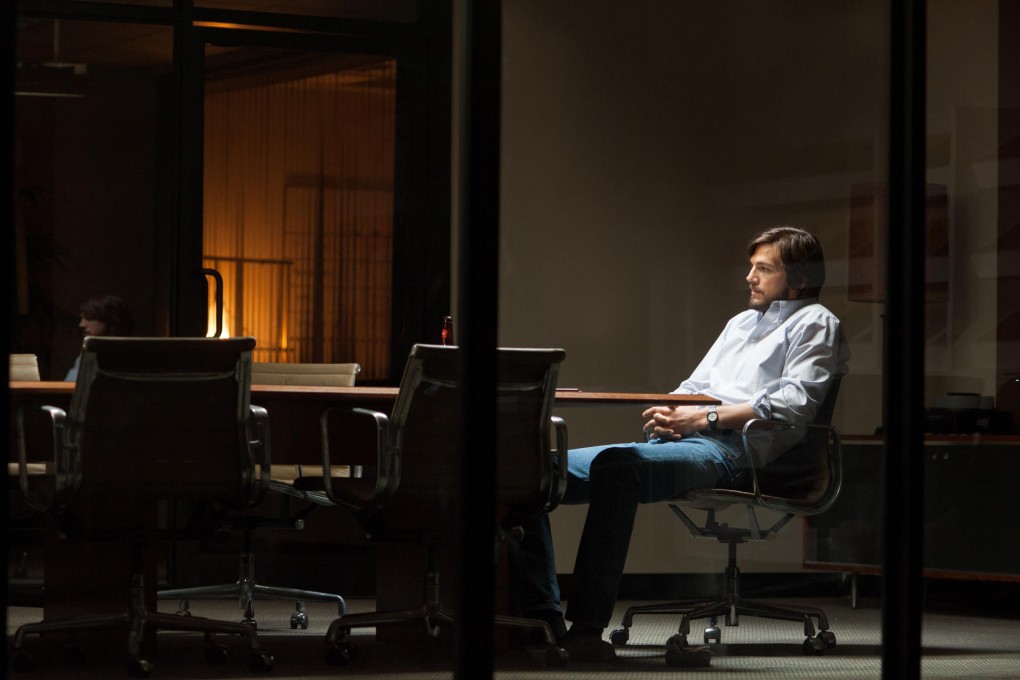 Ashton Kutcher plays Steve Jobs in a scene from Jobs.
