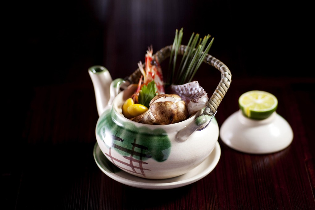 Matsutake seafood teapot soup from Kaetsu at the Grand Hyatt
