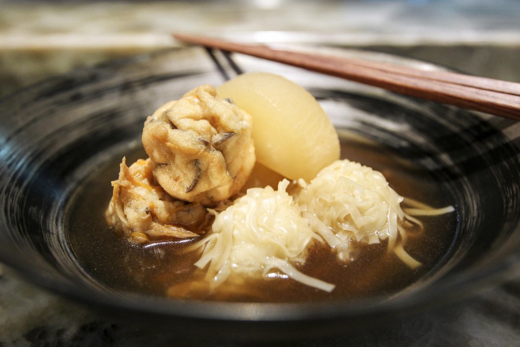 Oden with radish, steamed squid and meatball dumplings, and bean curd. Photo: Jonathan Wong