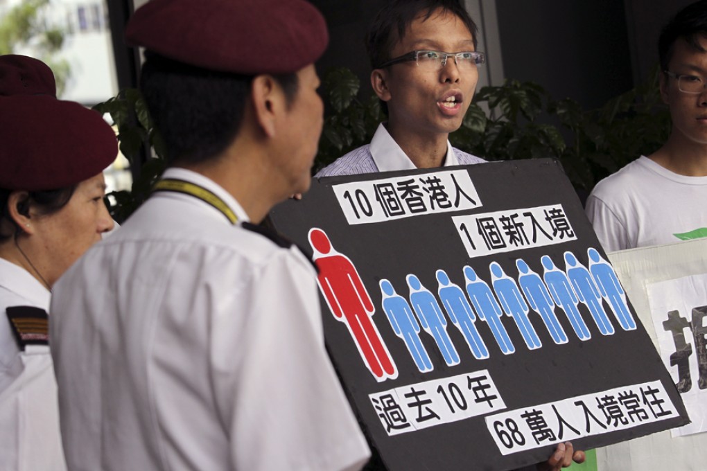 Green Sense president Roy Tam Hoi-pong said Paul Chan's idea and other government 'senseless and unnecessary housing plans' were creating conflicts in the city. Photo: Dickson Lee