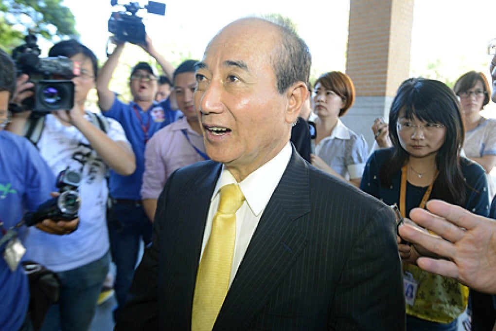 Wang Jin-pyng arrives at the Legislative Yuan for a meeting in Taipei on Friday. Photo: AFP