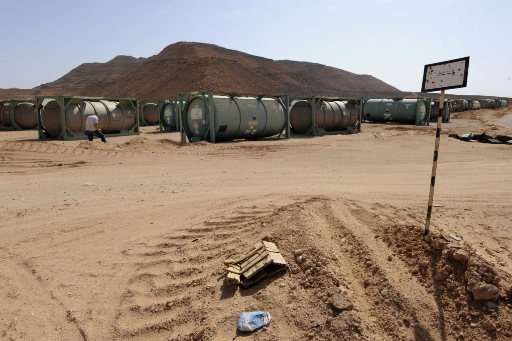 One of Muammar Gaddafi's secret stashes of chemicals stored at a bunker in the southern Libyan town of Waddan. Photo: AFP
