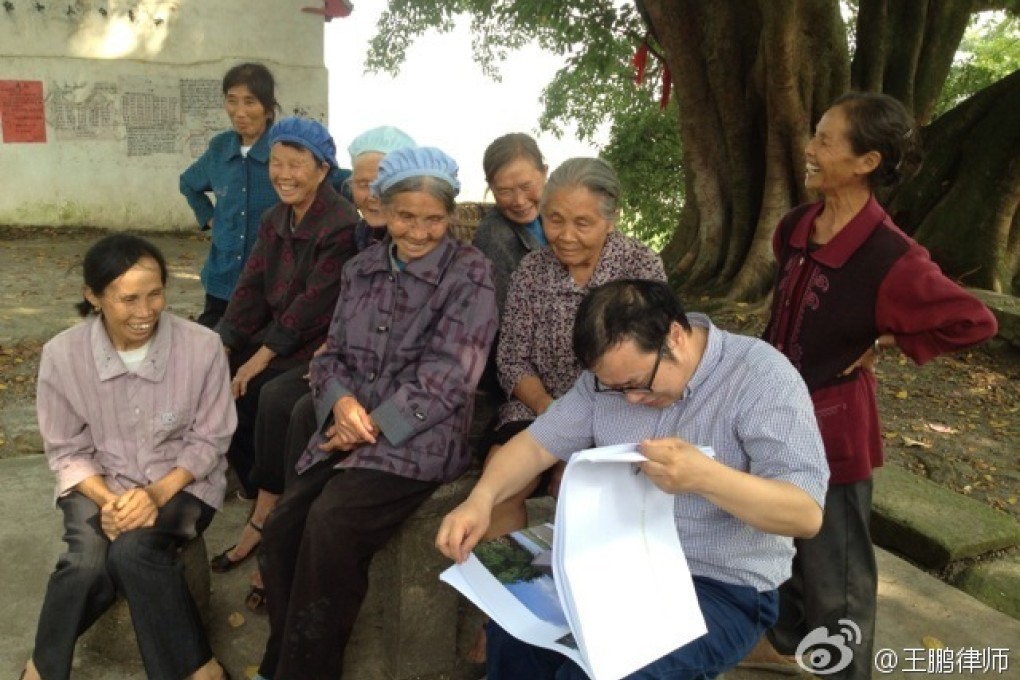 Yu Jianrong in Anju village on Monday in a photo shared on his Sina Weibo microblog.