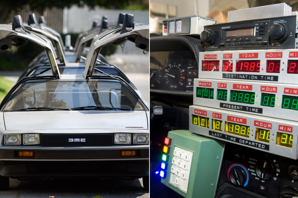 The stainless steel DeLorean cars are being outfitted to replicate the famous movie version. Photos: AP