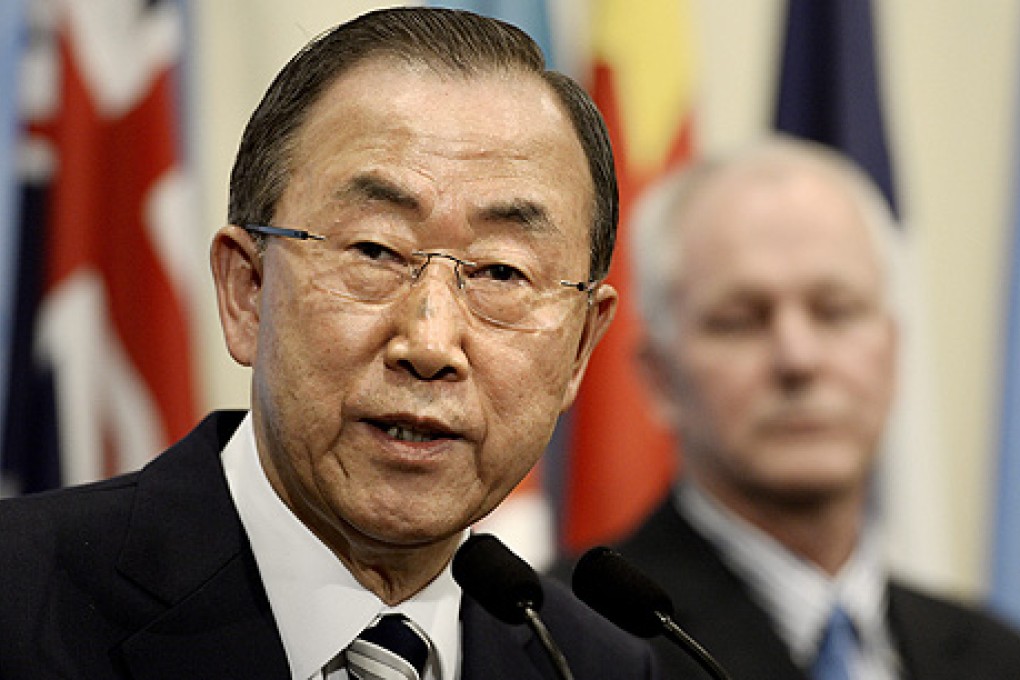 UN chief Ban Ki-moon condemned the use of chemical weapons in Syria as a ”war crime” on Monday.  Photo: EPA