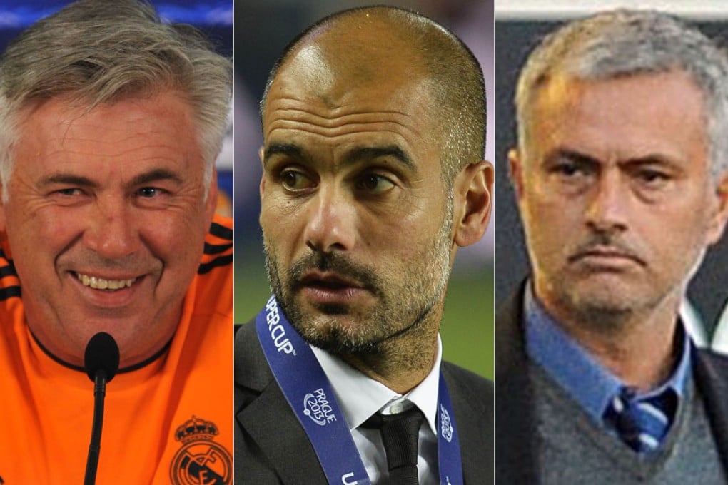 Carlo Ancelotti, Pep Guardiola and Jose Mourinho. Photos: AFP, EPA