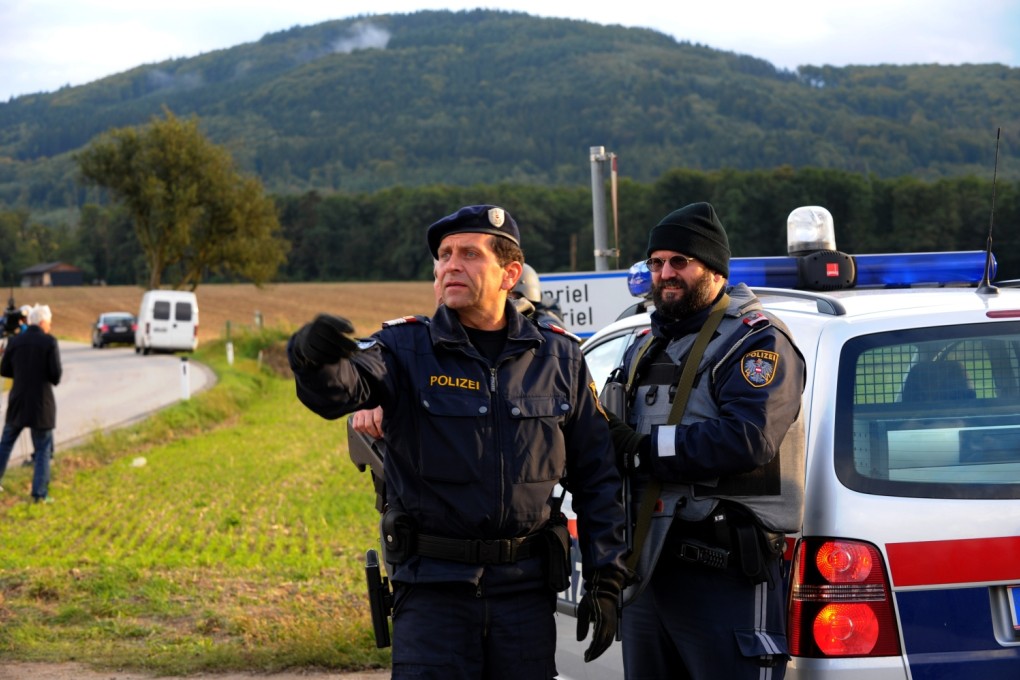 Policemen cordon off the area near Melk in Austria after a gunman killed four people in central Austria. Photo: Xinhua