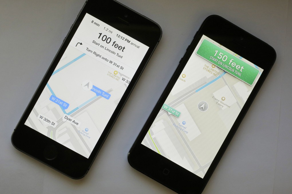 An iPhone with iOS 7 software, left, is displayed next to an iPhone with the older iOS 6 operating system. Photo: AP