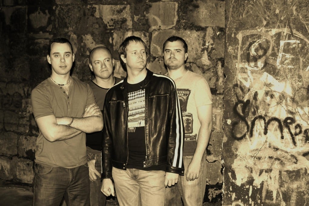 FlyByWire's Tim McDonnell (left), Simon Abbott, Ben Shallis and Paul Davies.